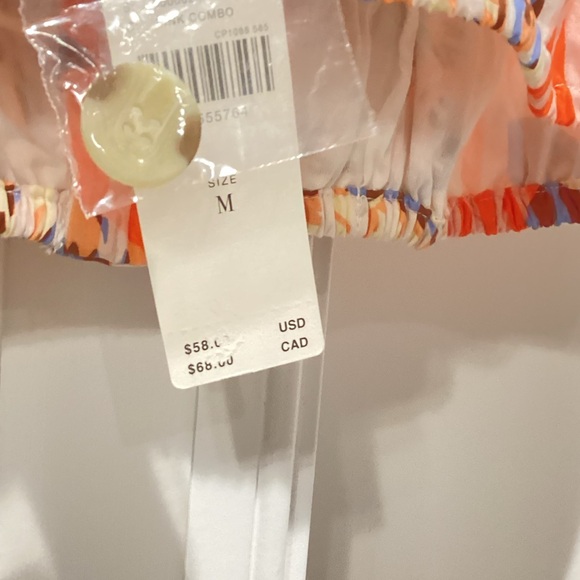 Anthropologie Button-Front Floral Striped Button-Front Cropped Tank Medium NWT - Picture 9 of 12